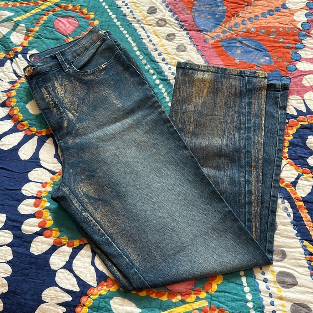 Gloria Vanderbilt copper frosted jeans
